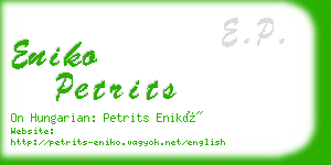 eniko petrits business card